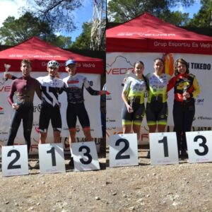 Los ganadores de la cronoescalada a sa Talaia.
