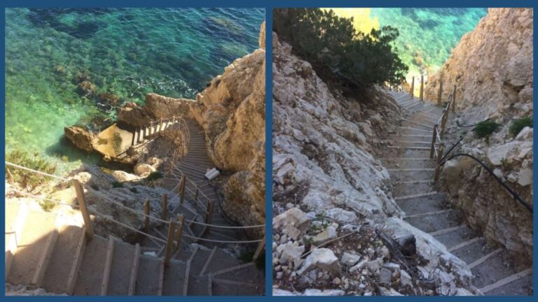 Escalera al mar que generó polémica.