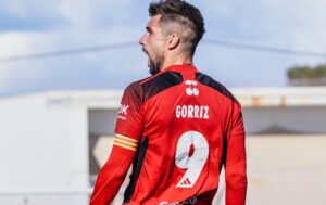 Gorriz festejando su gol contra la Pe&ntilde;a Deportiva.