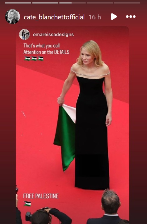 cate blanchett vestido cannes palestina