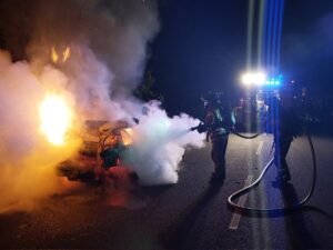 AUTO INCENDIADO A