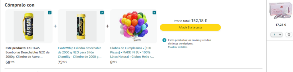 Los productos ofrecidos en Amazon