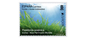 Sello oficial de Correos en homenaje a las praderas de posidonia