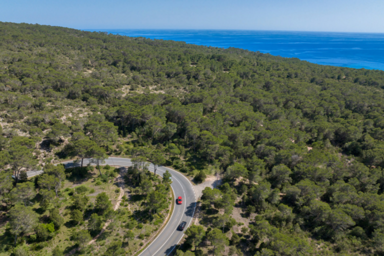 Vista de las carreteras de Formentera