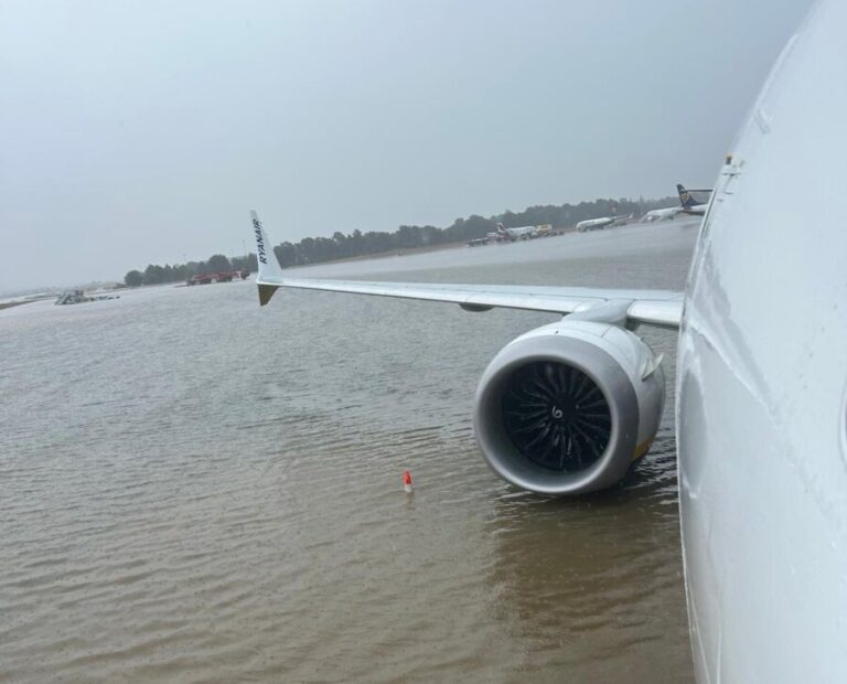 Inundaciones en el Aeropuerto de Palma.