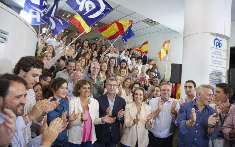 El Partido Popular celebrando las elecciones europeas 2024.