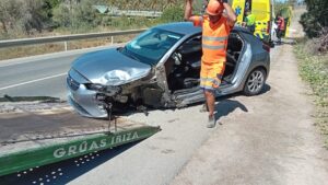 Accidente en la carretera de Santa Eul&agrave;ria.