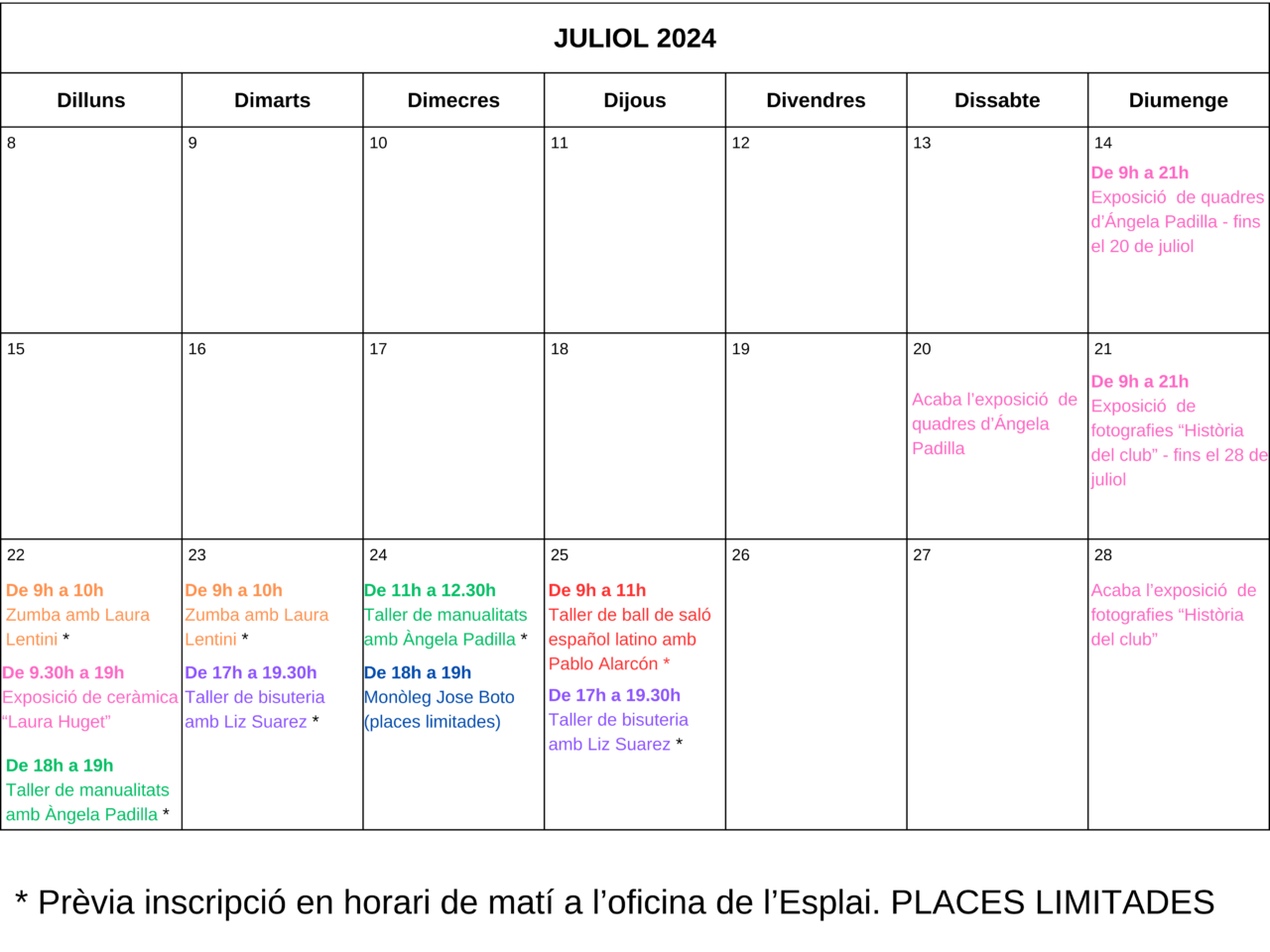 CALENDARI PROGRAMACIO El Club de jubilados y pensionistas de Ibiza Esplai Can Ventosa celebra su aniversario número 40 con variedad de actividades. (Imagen: Ayuntamiento de Ibiza)