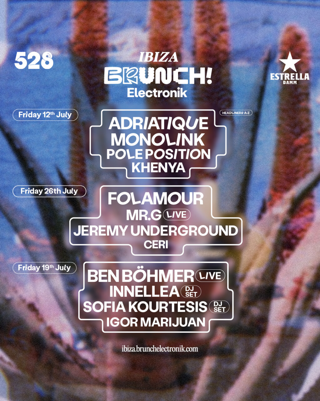 Line Up de las fechas de Brunch Electronik