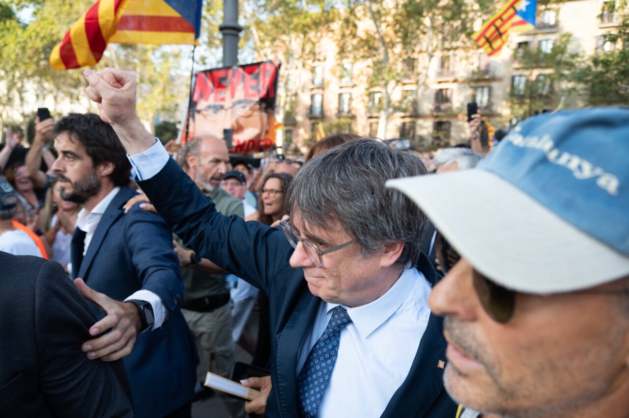 Carles Puigdemont en su regreso a Barcelona. Foto