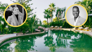 Piscina de la villa de lujo en conflicto. Antonhy y Cassandra, los denunciados