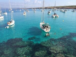 Embarcaciones en Formentera.