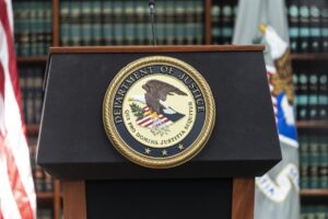 Logo del departamento de Justicia de Estados Unidos