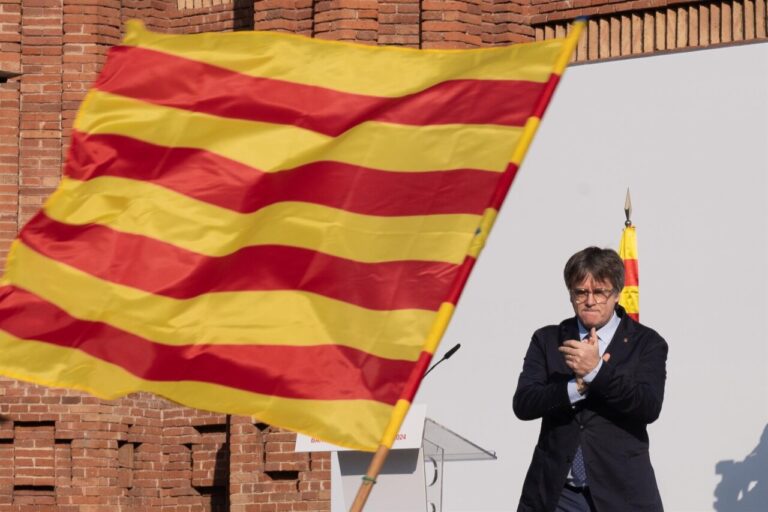 Puigdemont en su regreso.