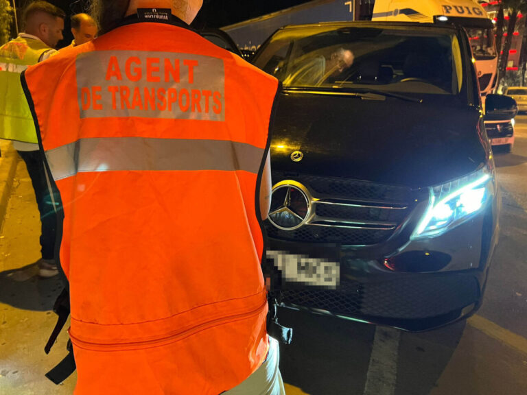 Un agente de Transportes del Consell, en un control contra el intrusismo en el transporte.