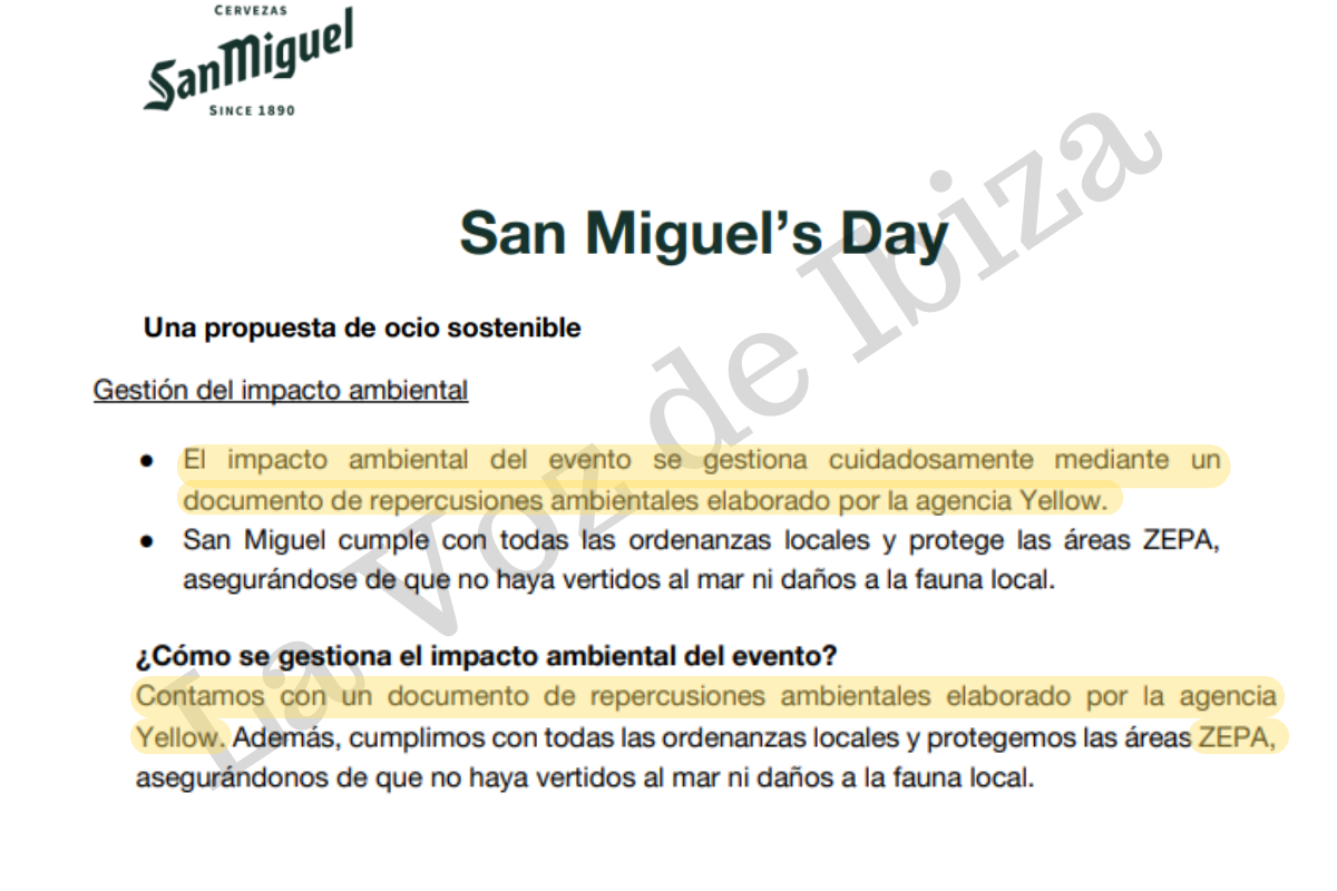 Document where San Miguel explains the role of Agencia Yellow