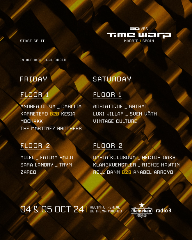 Este es el line up de a primera edición de Time Warp en Madrid Este es el line up de a primera edición de Time Warp en Madrid