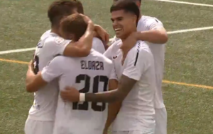 Festejo del primer gol de la Pe&ntilde;a Deportiva. Foto IB3