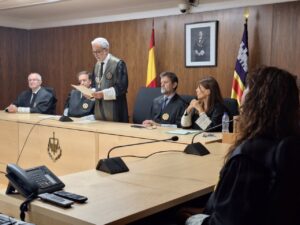 El presidente del alto tribunal balear durante su intervenci&oacute;n