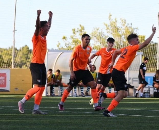 Penya Independent celebrando un gol. Foto archivo.