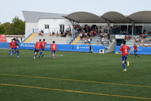 La SD Portmany festejando un gol como local. Imagen archivo.