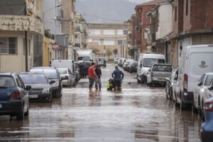 Calles inundadas en Valencia.