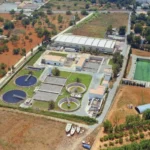 Imagen aerea de la depuradora de Santa Eularia