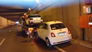 Accidente en el t&uacute;nel de Can Cifre.