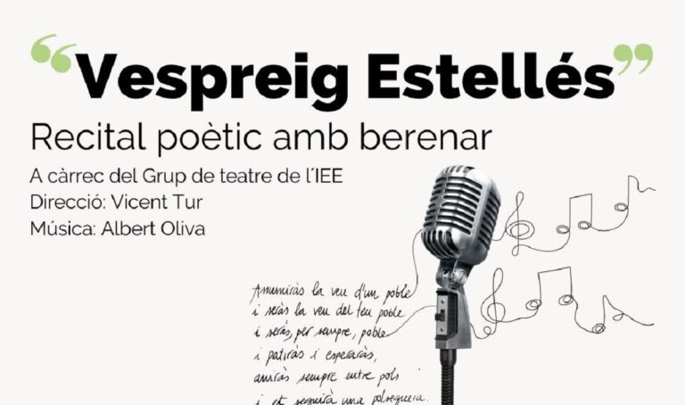 Este jueves, recital poético dedicado a la figura y obra de Vicent Andrés Estellés