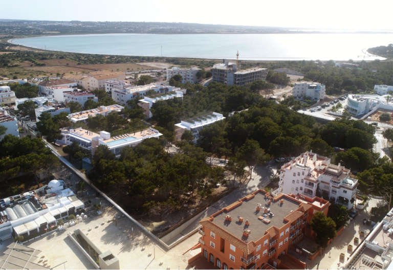 Recreación de la ubicación de los cuatro edificios contemplados.