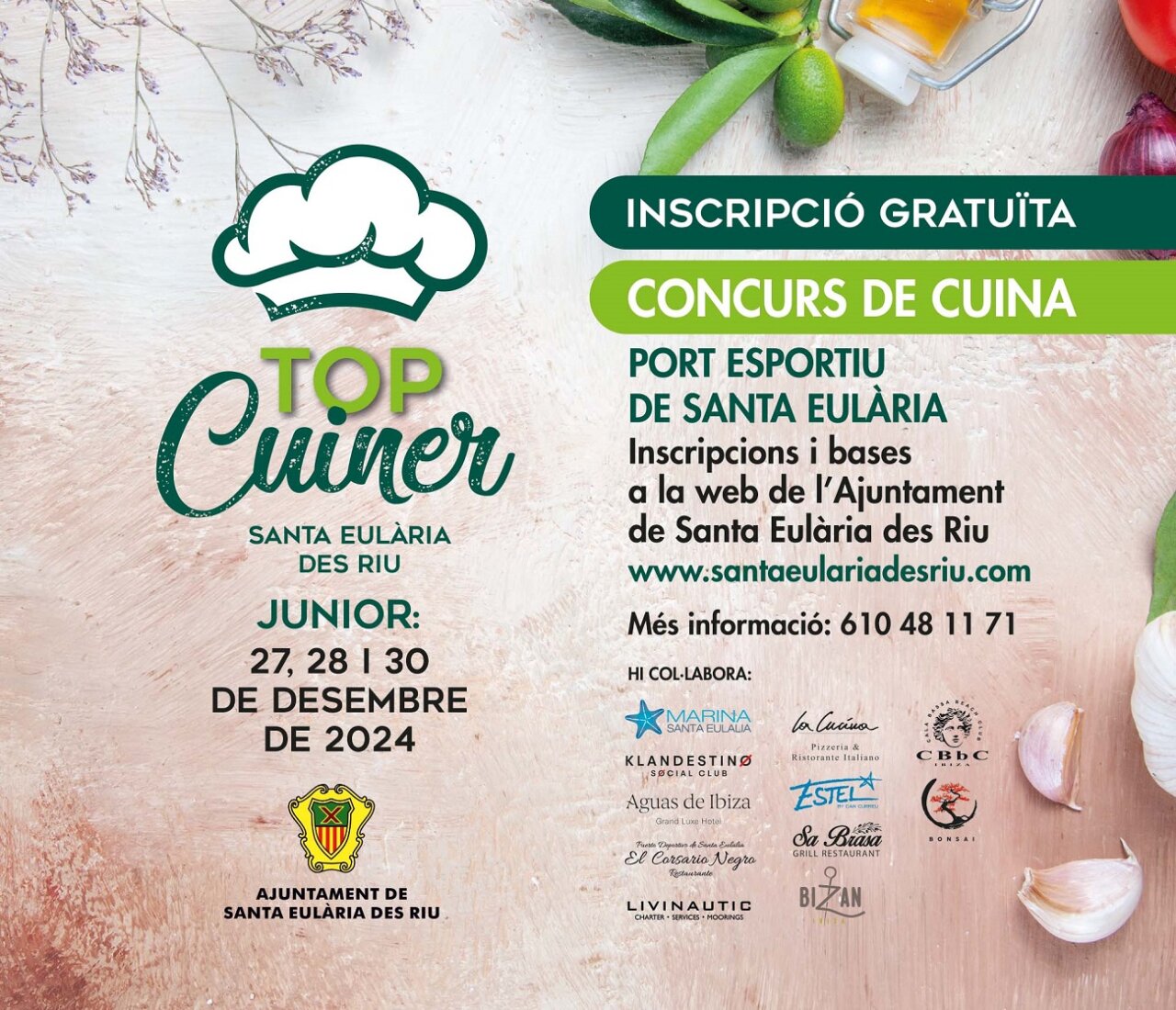 Top Cuiner is back, the culinary contest for the little ones in Santa Eulària (Image: courtesy of Santa Eulària City Council).