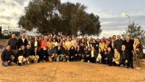 Foto de familia de la reunión de la cúpula del PP en Campos.