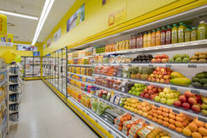 Secci&oacute;n de fruter&iacute;a de un supermercado de Hiperdino.