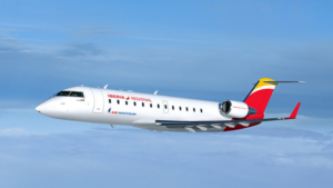 Un avi&oacute;n CRJ-200 de la flota de Iberia Air Nostrum