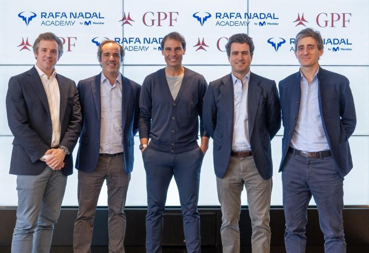 Rafa Nadal junto a sus socios de GPF.