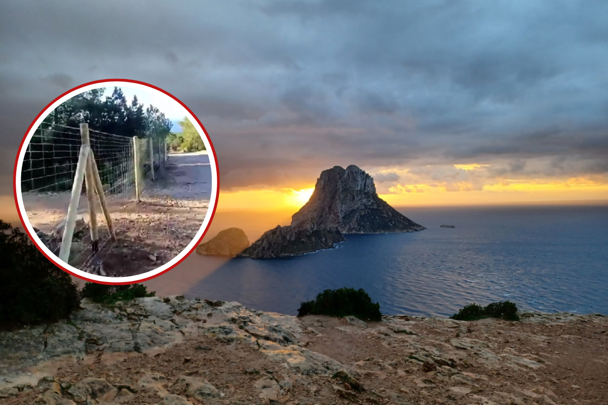 El vídeo del cierre al paso en el mirado más famoso de Ibiza