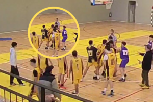 A los golpes el Es Castell y B&agrave;squetpuig.