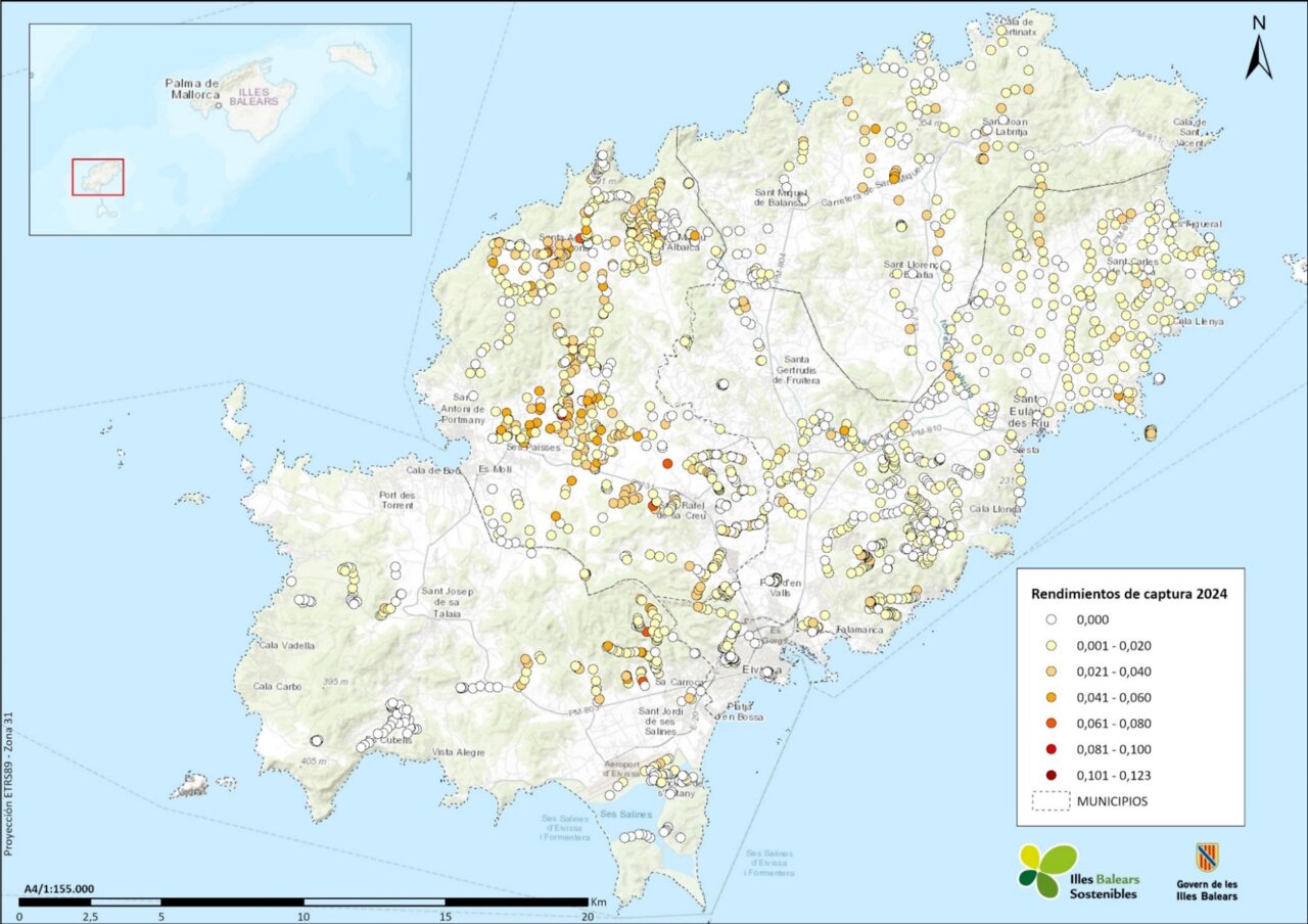 mapa capturas Ibiza 2024