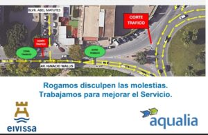 Corte de tr&aacute;fico en Ibiza.