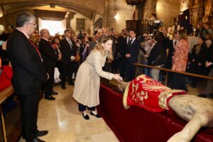 Marga Prohens en un acto de la Semana Santa de Palma.