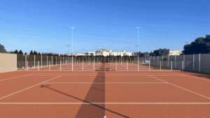 Recreaci&oacute;n de las futuras pistas de tenis de Can Misses.