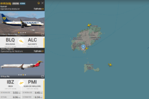 Vista de vuelos y mapa de Ibiza y Formentera en Flightradar24