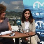 Inma Saranova, directora de IbizaPreservation y Marisol Ferrer, concejala de Cultura, Educación y Juventud del Ayuntamiento de Santa Eulària des Riu, durante la presentación de la VI edición de Foro Futuro.