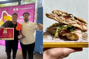 Danilo Virzi de Can Gourmet con el primer premio al Mejor Bocata De España.