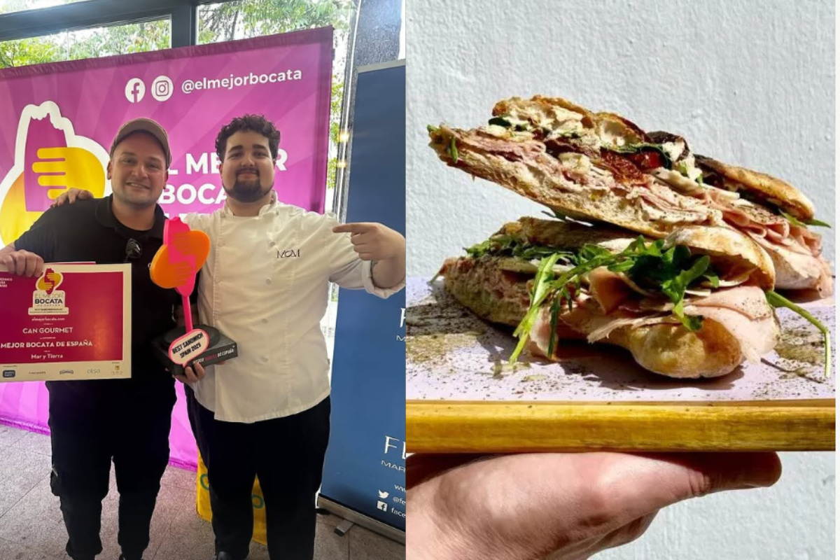 Danilo Virzi de Can Gourmet con el primer premio al Mejor Bocata De España.