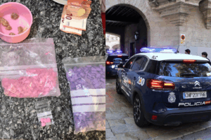 Droga incautada y Audiencia Provincial de Palma. Archivo.