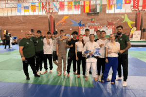 Equipo de Judo Sant Jordi en la Supercopa de Espa&ntilde;a sub 18 de Don Benito (Foto Delegaci&oacute;n de Judo Ibiza)