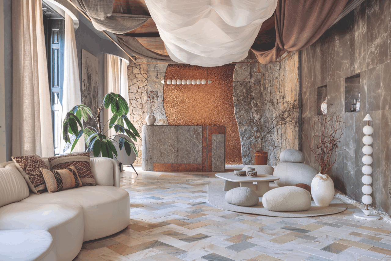 Espacio Ibiza soul con piedra de Suministros Ibiza en Casa Decor (Foto Amador Toril) Espacio Ibiza soul con piedra de Suministros Ibiza en Casa Decor (Foto Amador Toril)