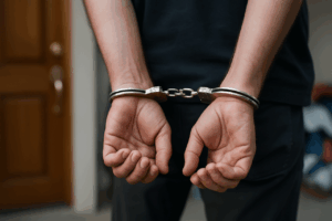 Hombre detenido. Imagen generada con IA.