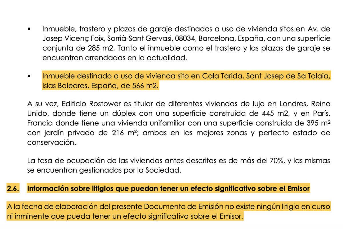 Litigios lo que dice el documento de emisión Litigios lo que dice el documento de emisión